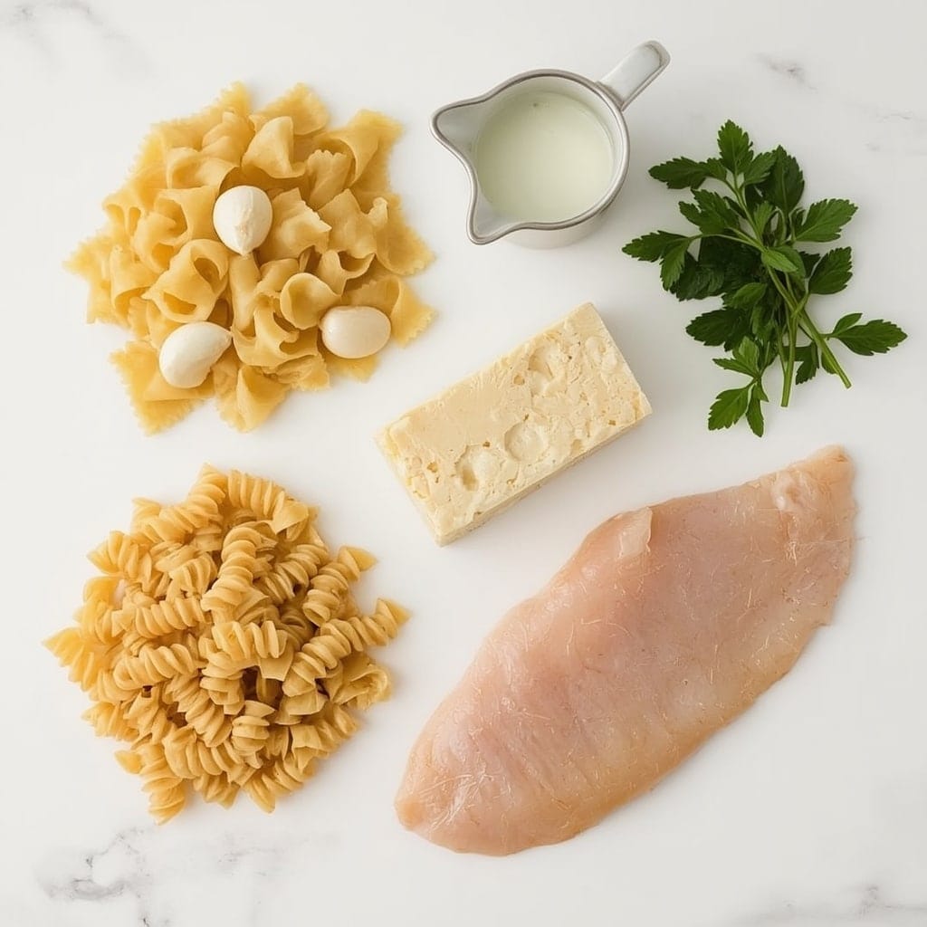 Ingredients for Creamy Chicken Garlic Parmesan Pasta